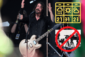 As Foo Fighters embark on their first of two London shows tomorrow (June 20 2024), what is the weather going to be like around the London Stadium, and what should you not be bringing with you to see Dave Grohl and company? (Credit: Getty Images/Canva)