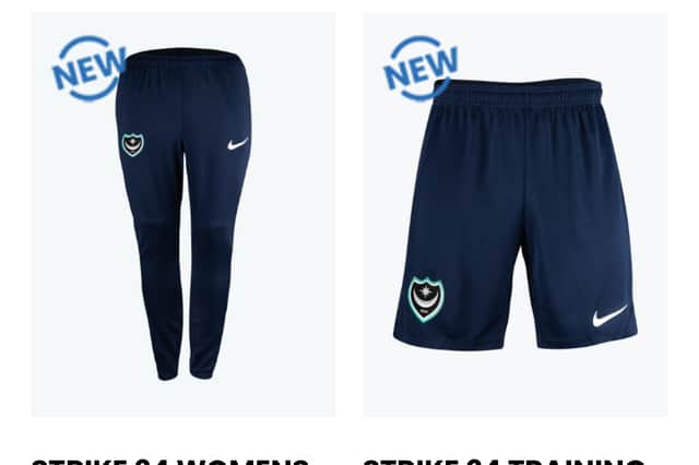 Pompey's new training kit is adorned with Nike.
