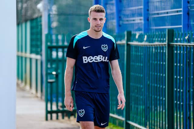 Conor Shaughnessy wears Pompey's new training kit for the first day of pre-season. Picture: Portsmouth FC