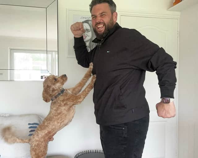 Simon Parnell, 42, from St Margaret's in Kent, pictured during his weight loss journey.