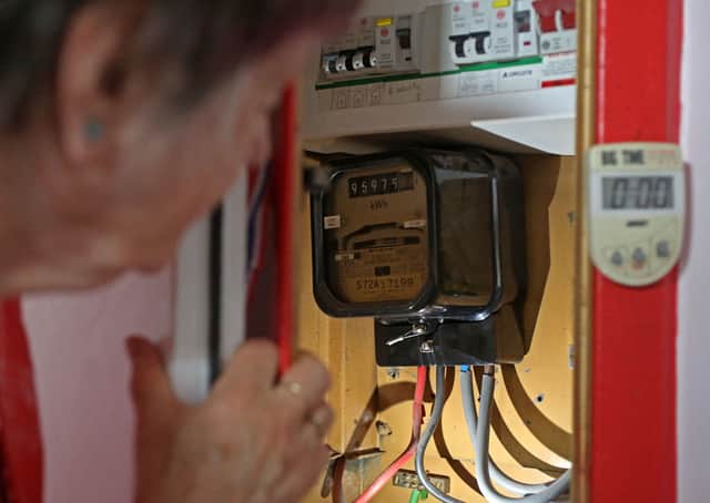 Energy customer examines her electricity meter(Photo by Susannah Ireland / AFP) (Photo by SUSANNAH IRELAND/AFP via Getty Images)