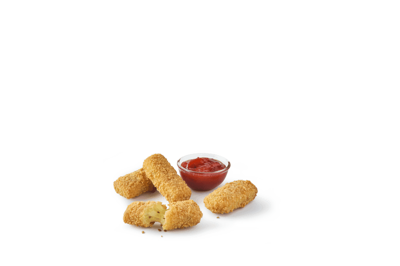 Make their grand debut, this item features four mozzarella dippers flavoured with garlic and chives in a ciabatta-style breadcrumb coating, served with rich tomato dip.