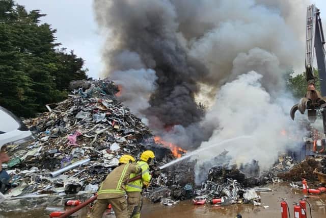 Petersfield scrap yard fire. Picture: Hampshire and Isle of Wight Fire and Rescue Service (HIWFRS)
