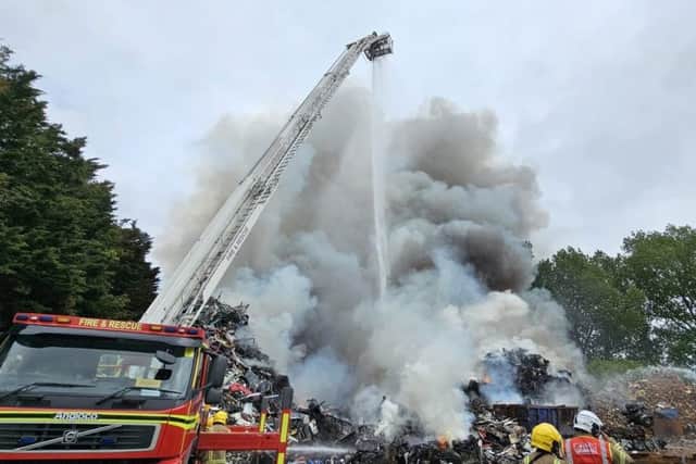 Petersfield scrap yard fire. Picture: Hampshire and Isle of Wight Fire and Rescue Service (HIWFRS)
