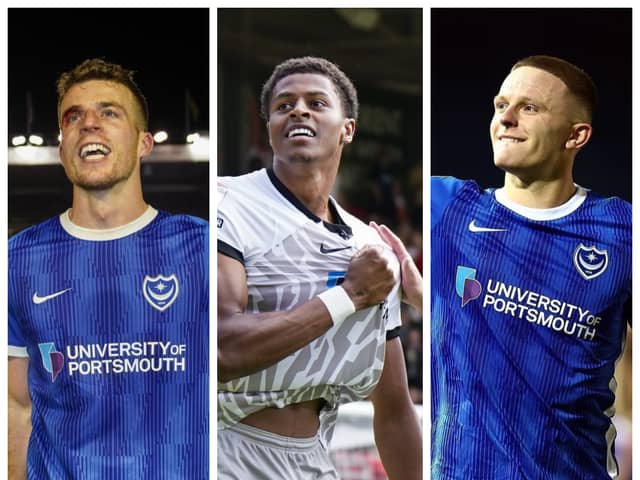 From left to right: the likes of Conor Shaughnessy, Kusini Yengi and Colby Bishop have seen their stock rise for Pompey.