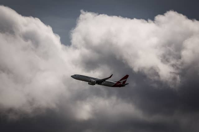 A Qantas Airways Boeing 737-838 airplane. (Photo by DAVID GRAY/AFP via Getty Images)