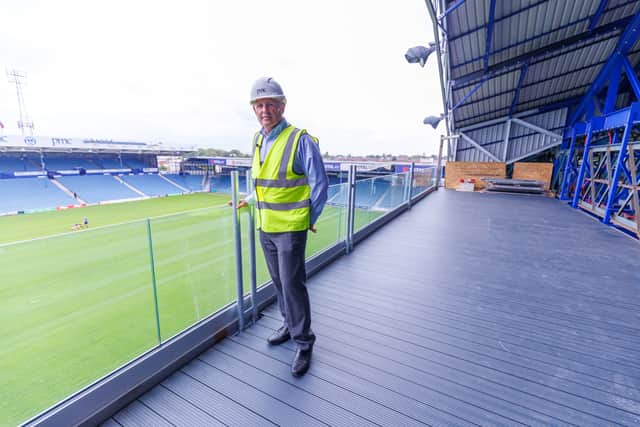 PMC's Steve Cripps in the new Souths Stand TV gantry.
Pic: Marcin Jedrysiak (https://www.marcinjedrysiakphotography.com/) | Marcin Jedrysiak