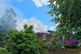 Hampshire firefighters have been tackling a house fire which started in a garden shed.