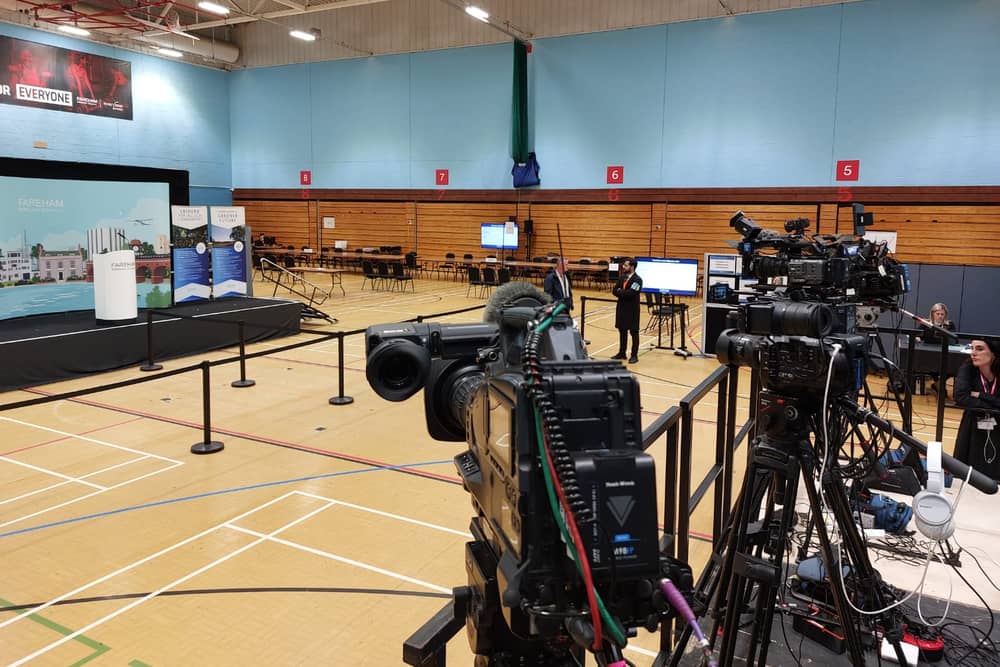 The scene at in Fareham ahead of the election count.