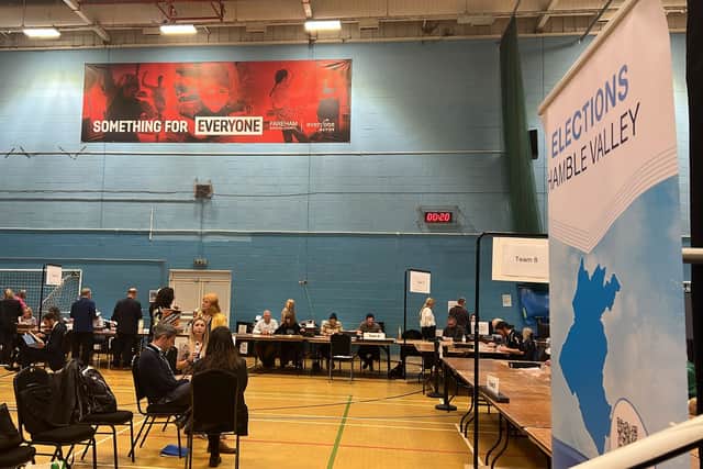 Hamble Valley election count.