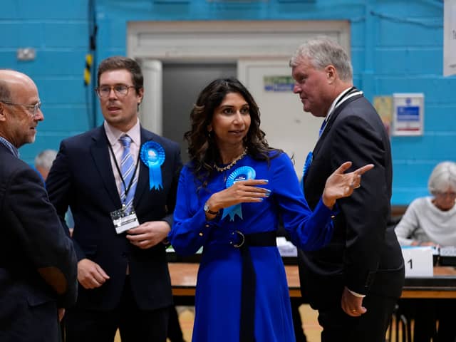 Former home secretary Suella Braverman at Fareham Leisure Centre in Fareham. Picture: Andrew Matthews/PA Wire 