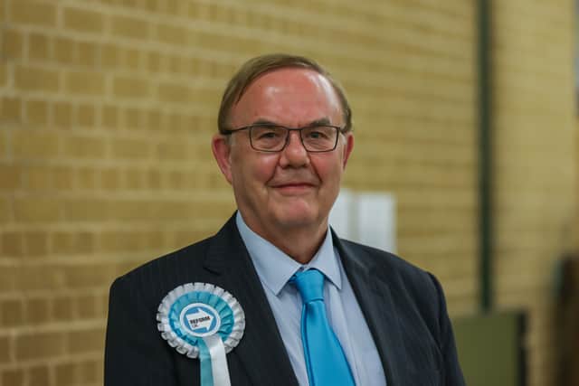 Reform Party candidate John Perry at the count in Havant. Picture: Mike Cooter (040724)