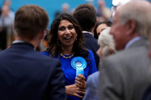 Former home secretary Suella Braverman at Fareham Leisure Centre in Fareham, Picture: Andrew Matthews/PA Wire