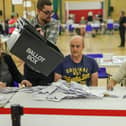 Ballot boxes at Havant General Election 