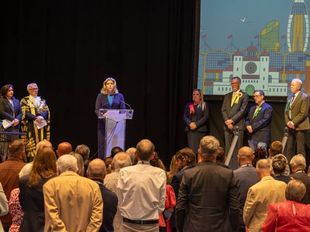 Pictured - Penny Mordaunt, Conservative, loses her seat as MP for Portsmouth north to Labour's Amanda Martin.