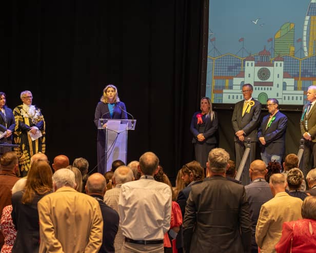 Pictured - Penny Mordaunt, Conservative, loses her seat as MP for Portsmouth north to Labour's Amanda Martin.