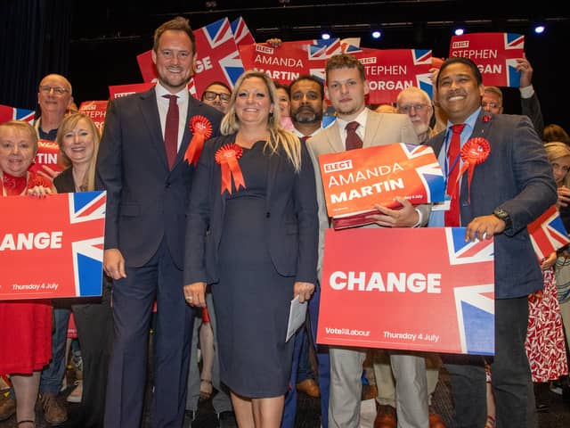 Pictured - Portsmouth turns red as Stephen Morgan and Amanda Martin secure Portsmouth South and Portsmouth North. Photos by Alex Shute