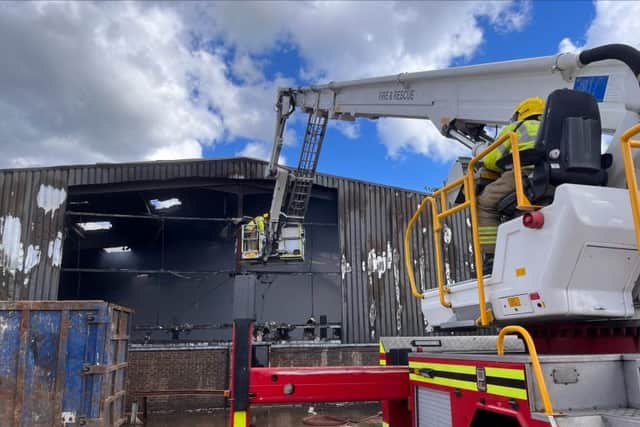 The scene of the fire at TJ Waste and Recycling