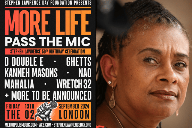 On what would have been his 50th birthday, Baroness Lawrence (pictured) alongside the Stephen Lawrence Day Foundation are to celebrate his life with "More Life - Pass The Mic" in September 2024 (Credit: Live Nation/SLDF/Getty)