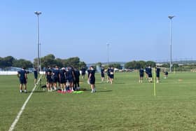 Pompey's first-team squad are going through a gruelling training camp in Croatia. Pic: Andy Moon.