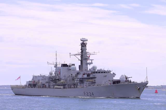 HMS Iron Duke sailing into her home port of Portsmouth on July 11, 2024. Picture: Jake Corben - JC Maritime Photos