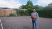 A basketball court in Hilsea is set to be renovated after being left untouched for decades. Pictured: Cllr Russell Simpson at the court near Nuffield Health Centre.