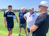 Pompey boss speaks to Pompey fans during their week-long training camp in Croatia.