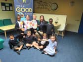 Manor Infant and Nursery School has maintained its Ofsted rating of good in its recent inspection which took place on June 18 and 19, 2024. 
Pictured: Helen Castle, headteacher, with pupils 