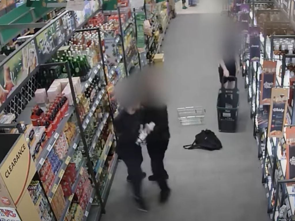 Caught on CCTV: Prolific shoplifter assaults security guard to steal alcohol from store