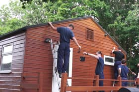 Volunteers from HMS Sultan at 6th Gosport (Rowner) Air Scout Group. Royal Navy sailors were restoring several parts of the town.