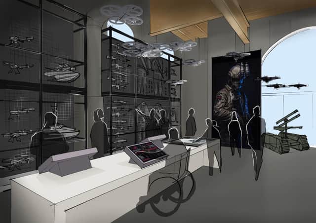 Concept image showing future commando force at the proposed new Royal Marines Museum at Portsmouth Historic Dockyard
