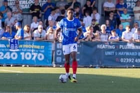 Pompey boss John Mousinho has updated over the prospect of a Fratton deal for former West Ham and Man City defender Jamal Baptiste. Pic: Alex Shute.