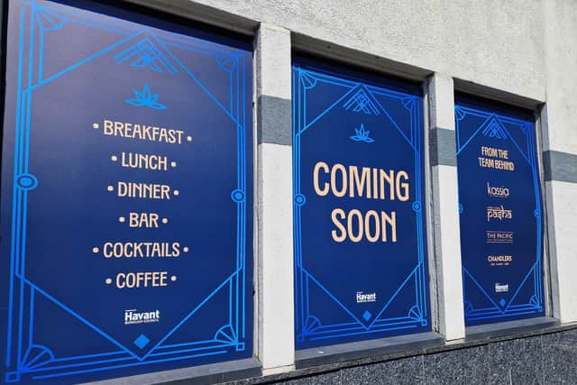 Signage goes up at a new ‘family-friendly bistro’ in Waterlooville as part of the regeneration scheme.