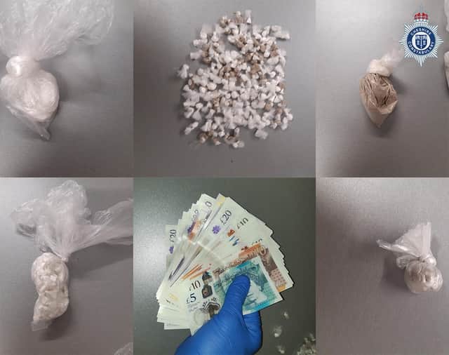Drugs and cash found following the search.