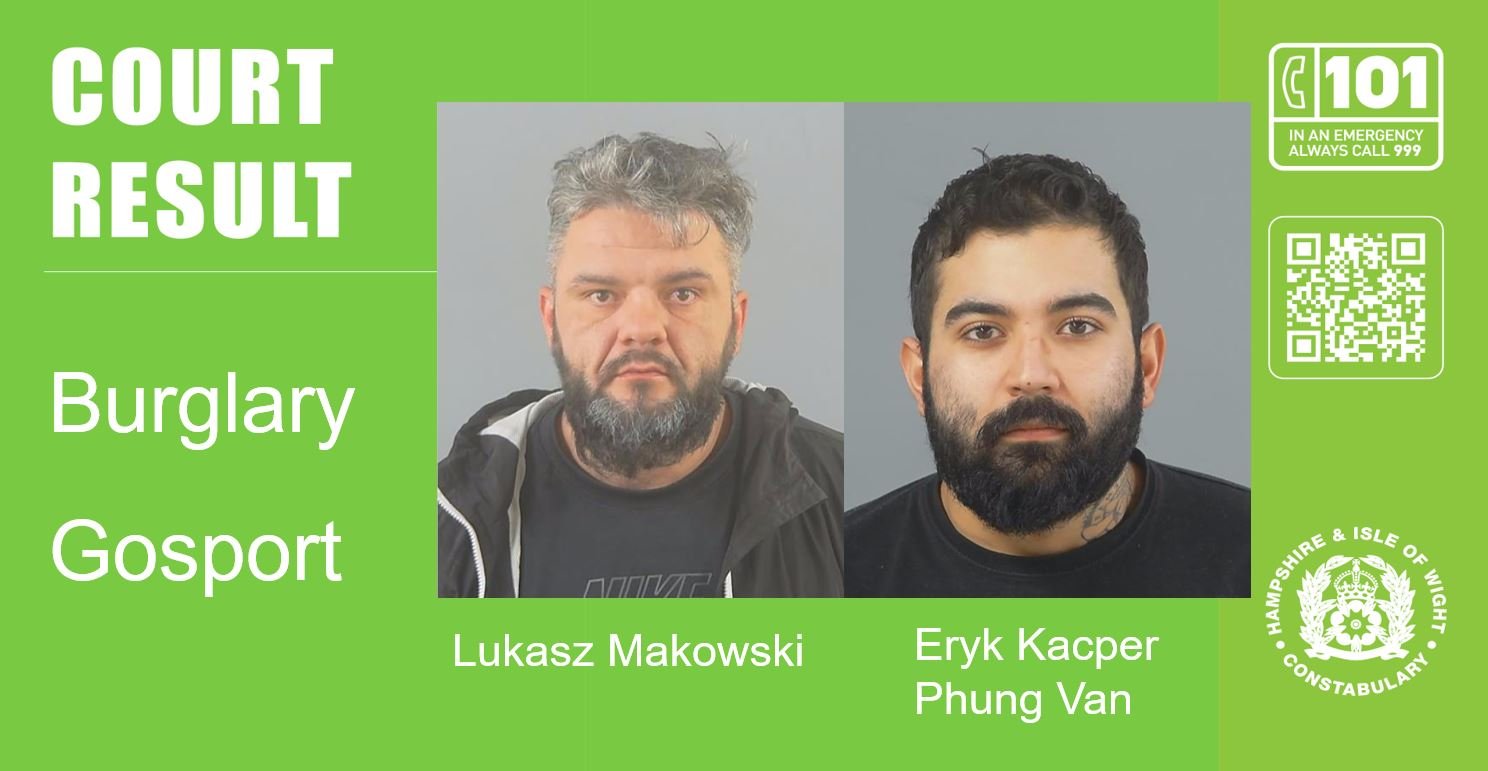 Two men charged with Gosport burglary after stolen goods sold on ...