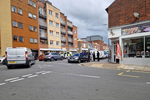 Police said the two women were attacked in Magdala Road in Cosham, suffering non-life threatening injures.