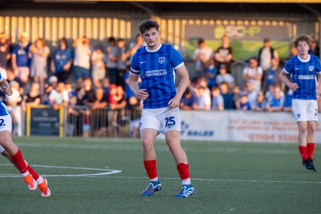 Reuben Swann appearing against the Hawks in July, the club he has since joined on a season-long loan. Picture: Alex Shute