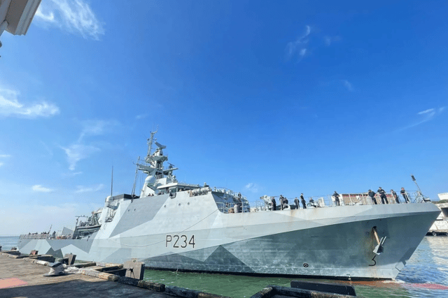 HMS Spey, alongside HMS Tamar, maintain a Royal Navy presence in the Indo-Pacific region.