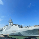 HMS Spey has returned to Malaysia to work alongside the nation's navy. The Portsmouth-based River-class offshore patrol vessel previously visited the country in February on a diplomatic security mission across Southeast Asia. Pictured is the ship and her crew alongside Penang in February 2024.