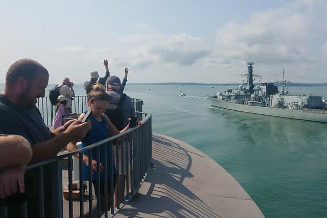 HMS Richmond, based in Plymouth, had a brief spell in Portsmouth after arriving on July 18.