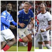 From left to right: Christian Saydee, Colby Bishop and Kusini Yengi are set to be Pompey's striking options in the Championship. 