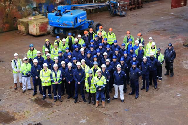 Engineers who worked on the revamp of HMS Mersey.