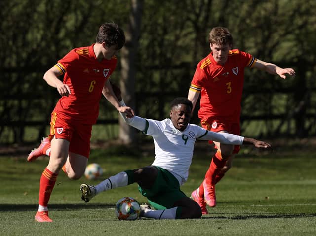 Former Pompey triallist Jonathan Afolabi pictured for Republic Of Ireland Under-21s against Wales in March 2021. Picture: Clive Brunskill/Getty Images