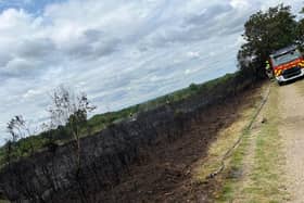 A large gorse fire broke out near Heathlands Cemetery in Yateley.