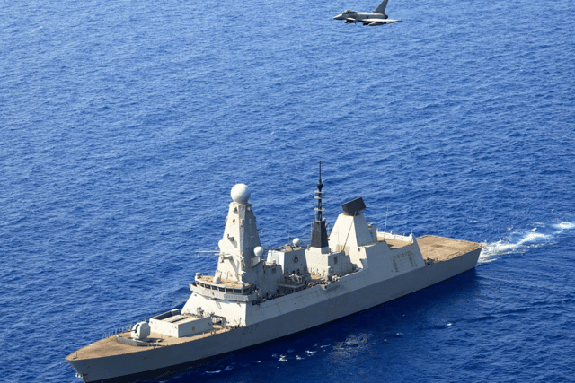 HMS Duncan eliminated an aerial threat while on deployment in the Mediterranean alongside an RAF Typhoon jet.