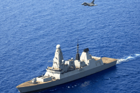 HMS Duncan eliminated an aerial threat while on deployment in the Mediterranean alongside an RAF Typhoon jet. 