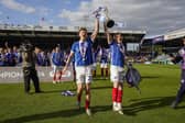 Pompey defender Jack Sparkes, right, pictured with Sean Raggett has agreed a move to Peterborough. Pic: Jason Brown/ProSportsImages
