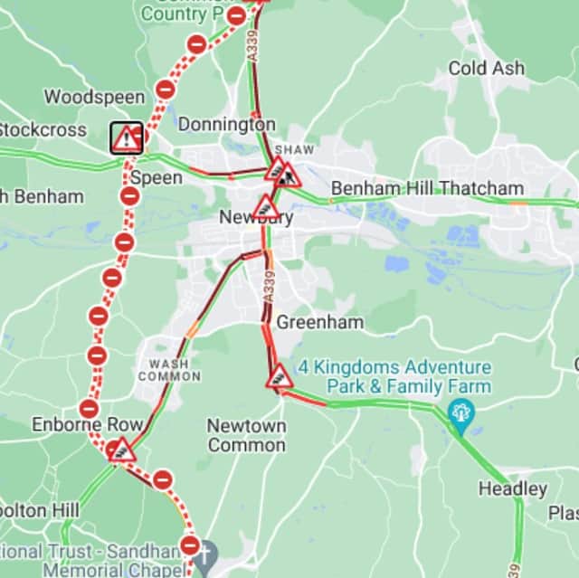 The A34 is closed in both direction near Newbury with police at the scene of a serious accident involving multiple cars