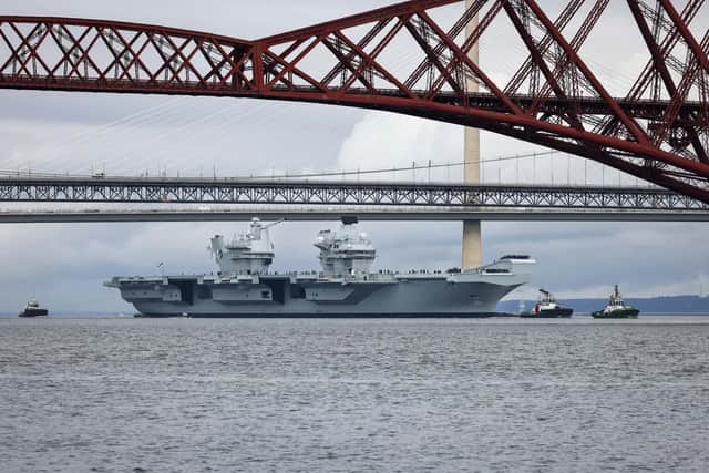 HMS Queen Elizabeth sailed into the North Sea last week after being in Rosyth, Fife, Scotland.