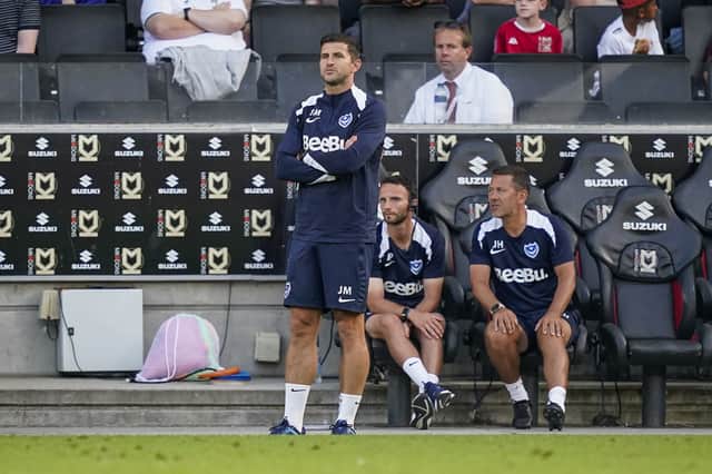 John Mousinho wasn't happy with Pompey's second-half display against MK Dons. Picture: Jason Brown/ProSportsImages
